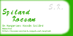 szilard kocsan business card