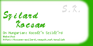 szilard kocsan business card